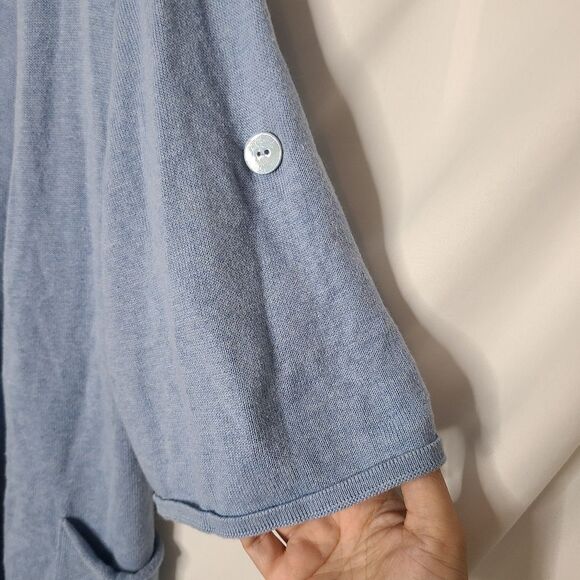 Elliott Lauren Blue Cotton‎ Cashmere Blend Cardigan sz M - Picture 3 of 5